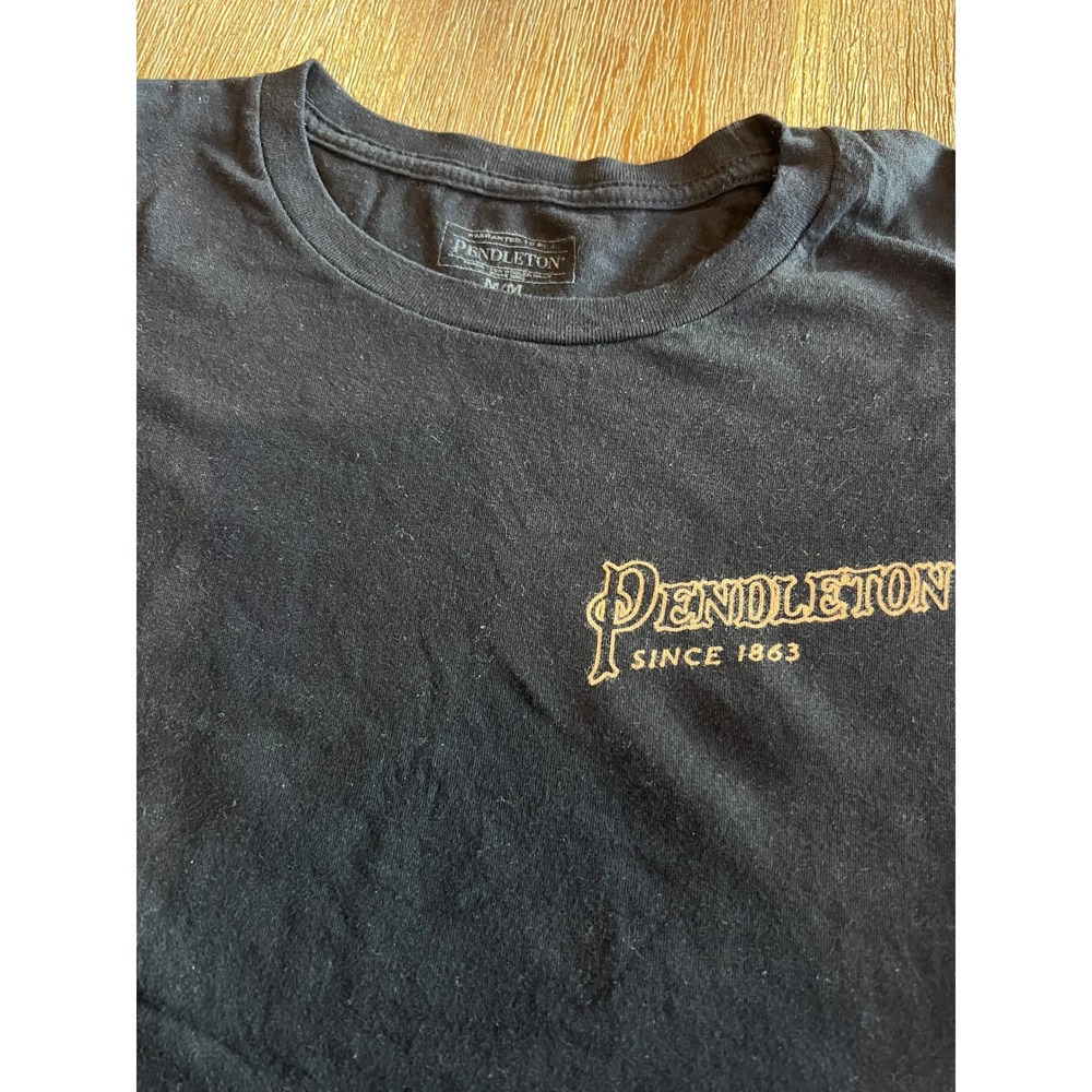 Pendleton Woolen Mills Graphic T-Shirt Mens Medium Black Short Sleeve Crewneck